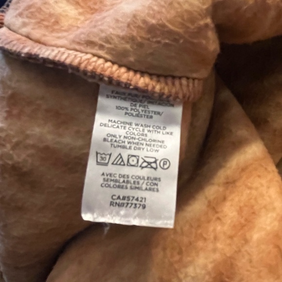 NWT ANN TAYLOR Leopard Print Sherpa Zipper sweatshirt Brown/camel Size XS - Picture 9 of 9